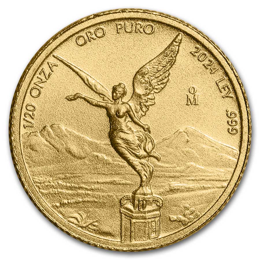 【カツ】 2024 メキシコ リベルタード 1/4oz 金貨 MS70 2024 Mexico 1/20 oz Gold Libertad MS-70 PCGS (FS, Green